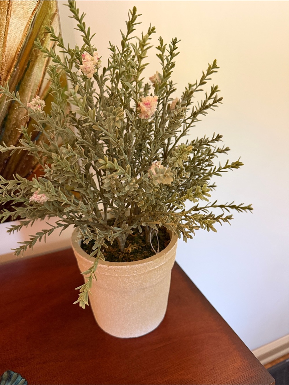 Target Home Accents Pink Faux Flowering Plant in Cream Pot